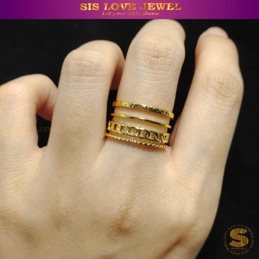 Trio of Love Band Ring R063