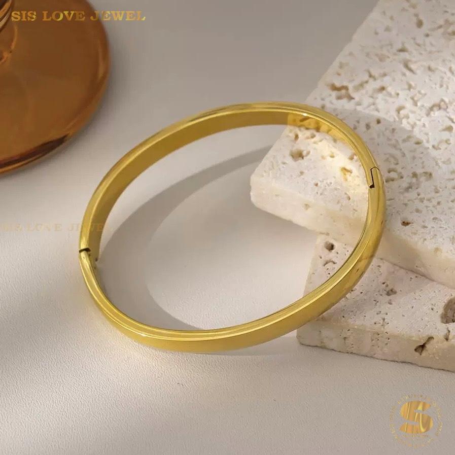 Classic Plain Gold Bangle H178