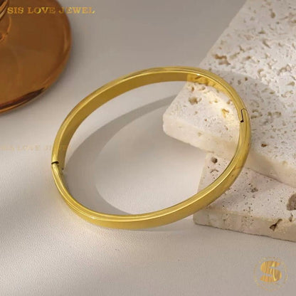 Classic Plain Gold Bangle H178