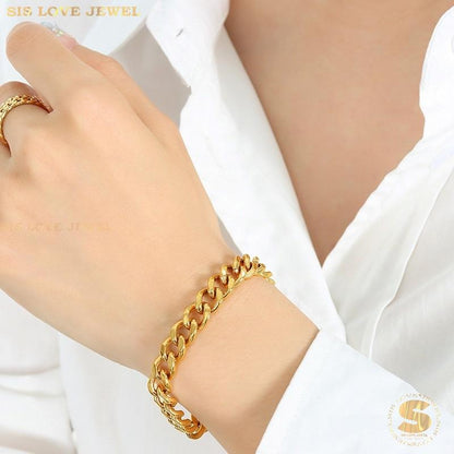 Classic Thick Chain Bracelet B085