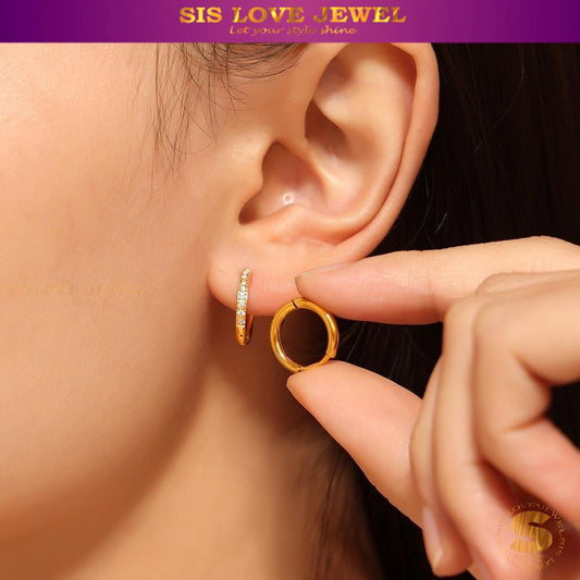 Chic Cubic Zirconia Hoop Earrings S038