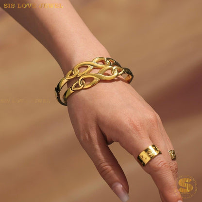 Infinity Gold Plated Bangle H167