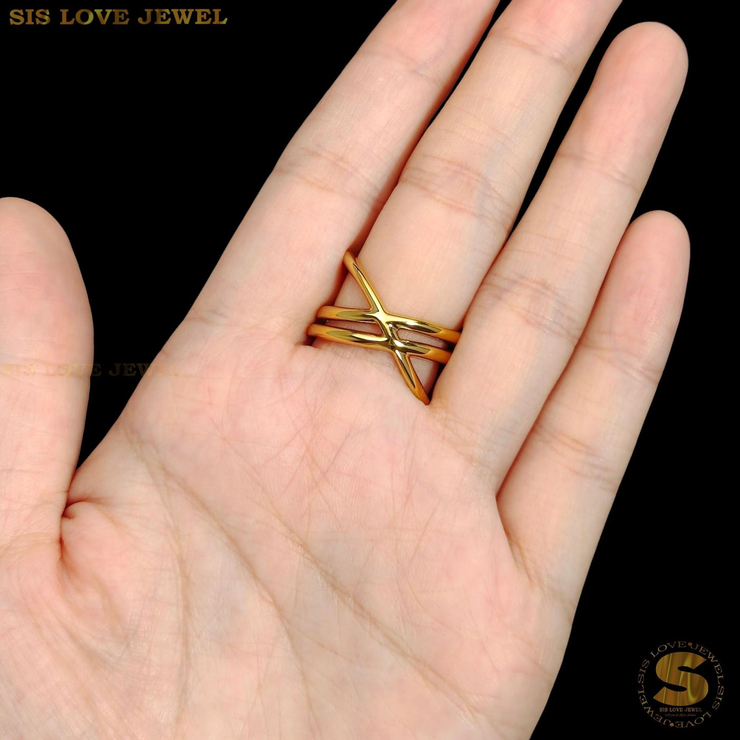 Cross Design Adjustable Ring R107