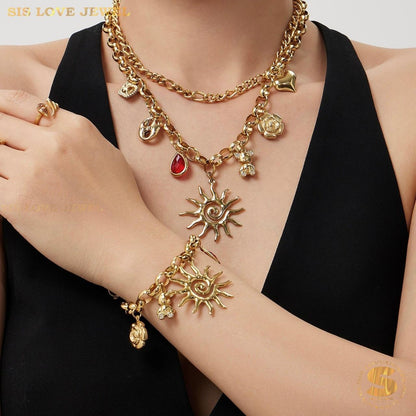 Edgy Sun Bear Charm Bracelet B265