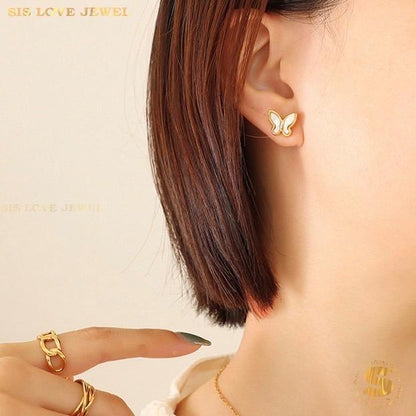 Elegant Gold Plated Butterfly Jewelry Set