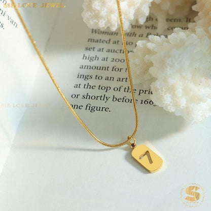 Lucky 7 Pendant Gold Plated Necklace N009