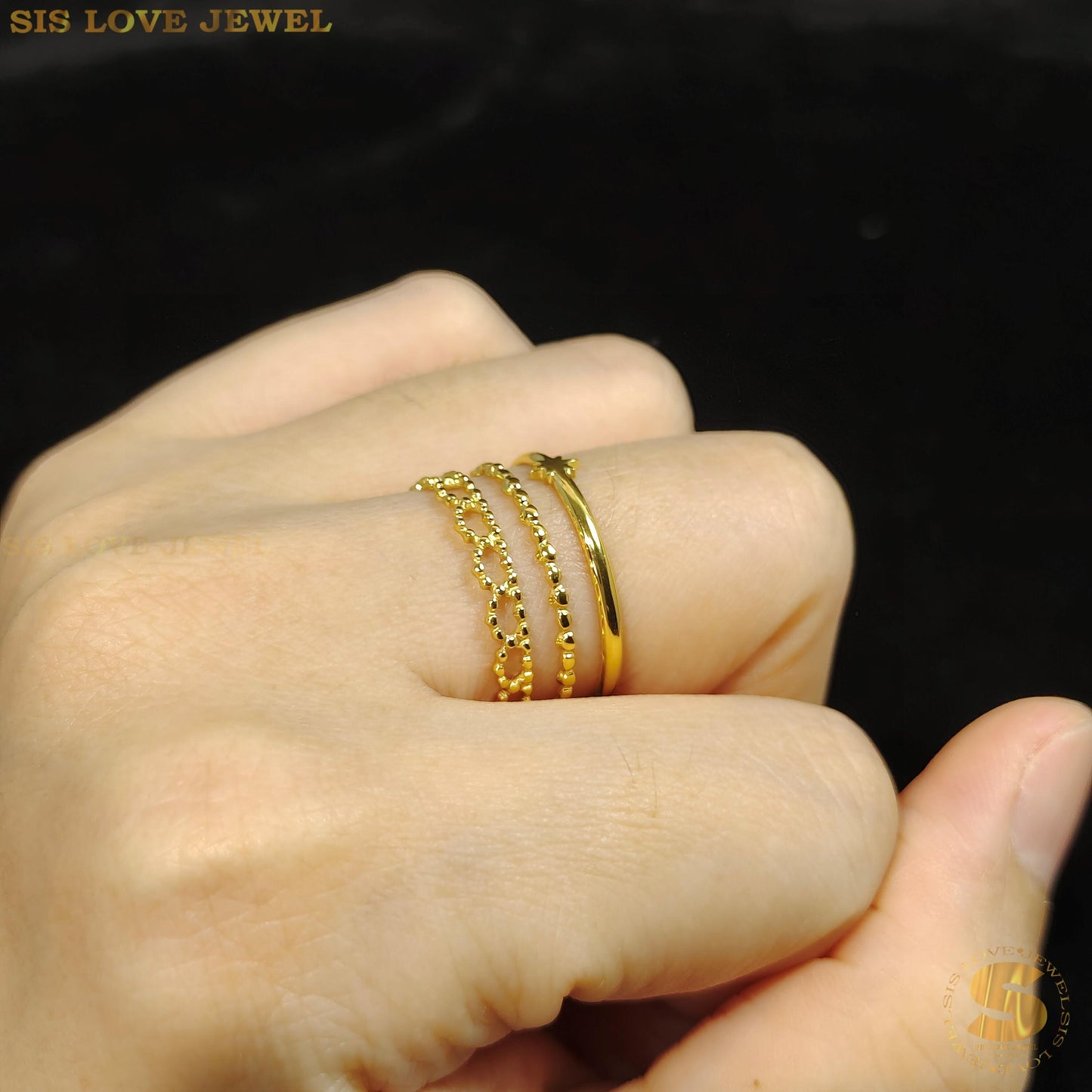 3 Layers Sphere Adjustable Ring R066