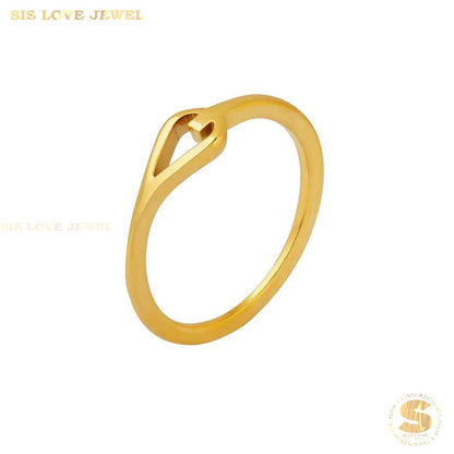 Minimalist Hidden Heart Ring R135