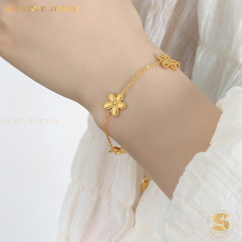 3-Flower Minimalist Bracelet B076