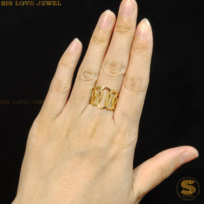 Simple Gold Plated Adjustable Ring R082