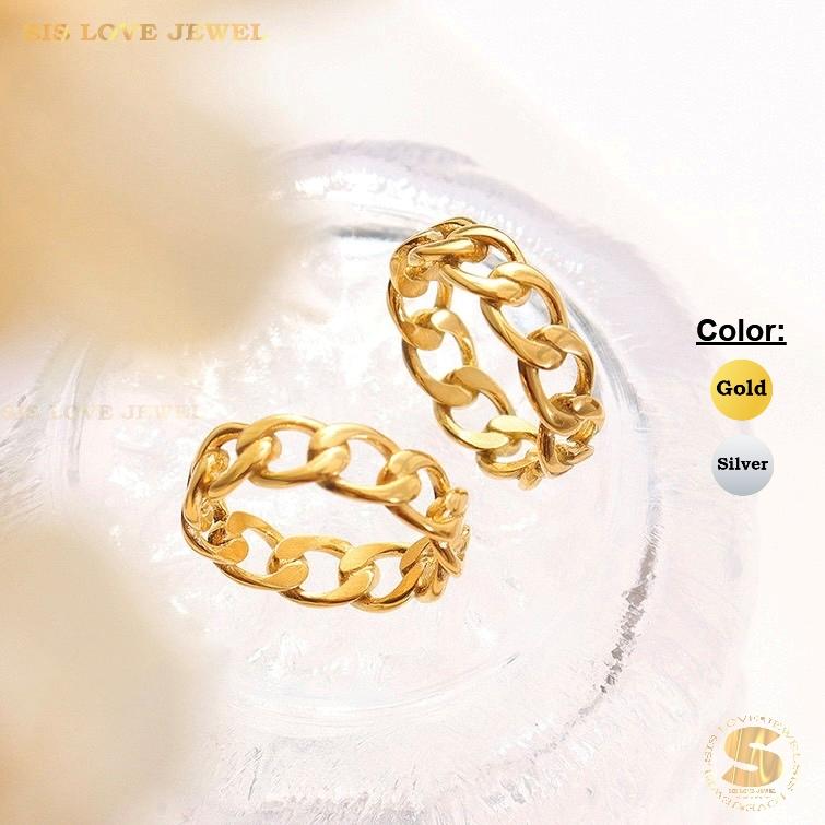 Chunky & Stylish Gold Plated Cuban Ring R032