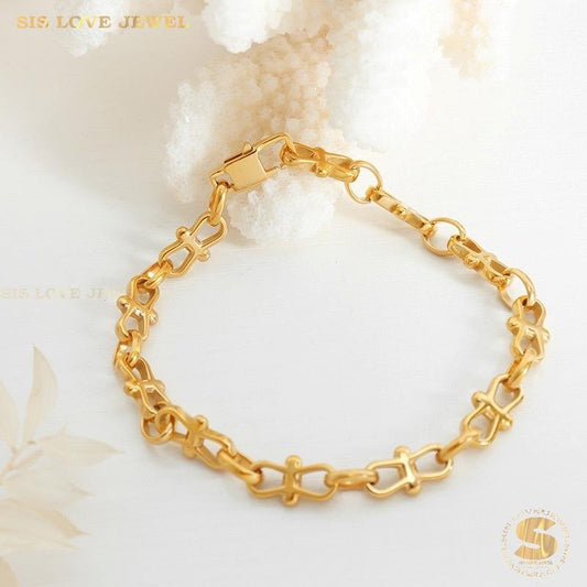 Simple Gold Chain Bracelet B086