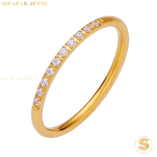 Luxe Sparkle Zirconia Band Ring R097