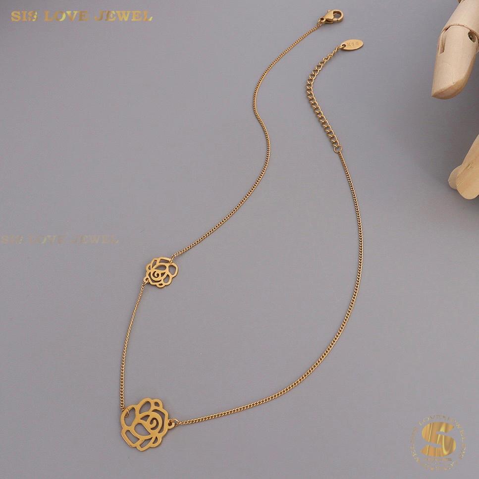 Rose Flower Choker Chain Necklace N142