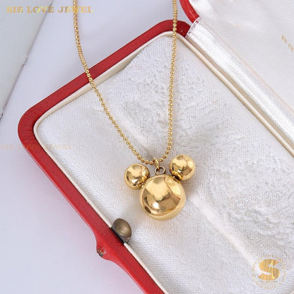 Cute Mickey Pendant Necklace