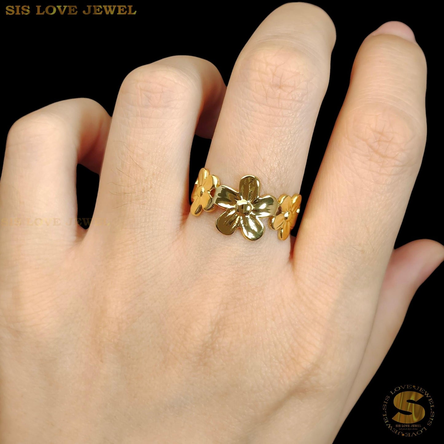 Adjustable Flower Adjustable Ring