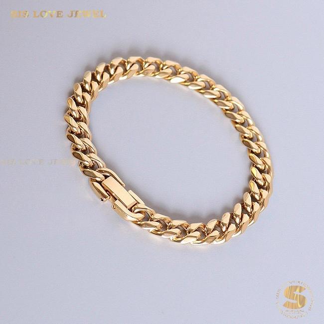 Cuban Link Chain Bracelet B046 Gold
