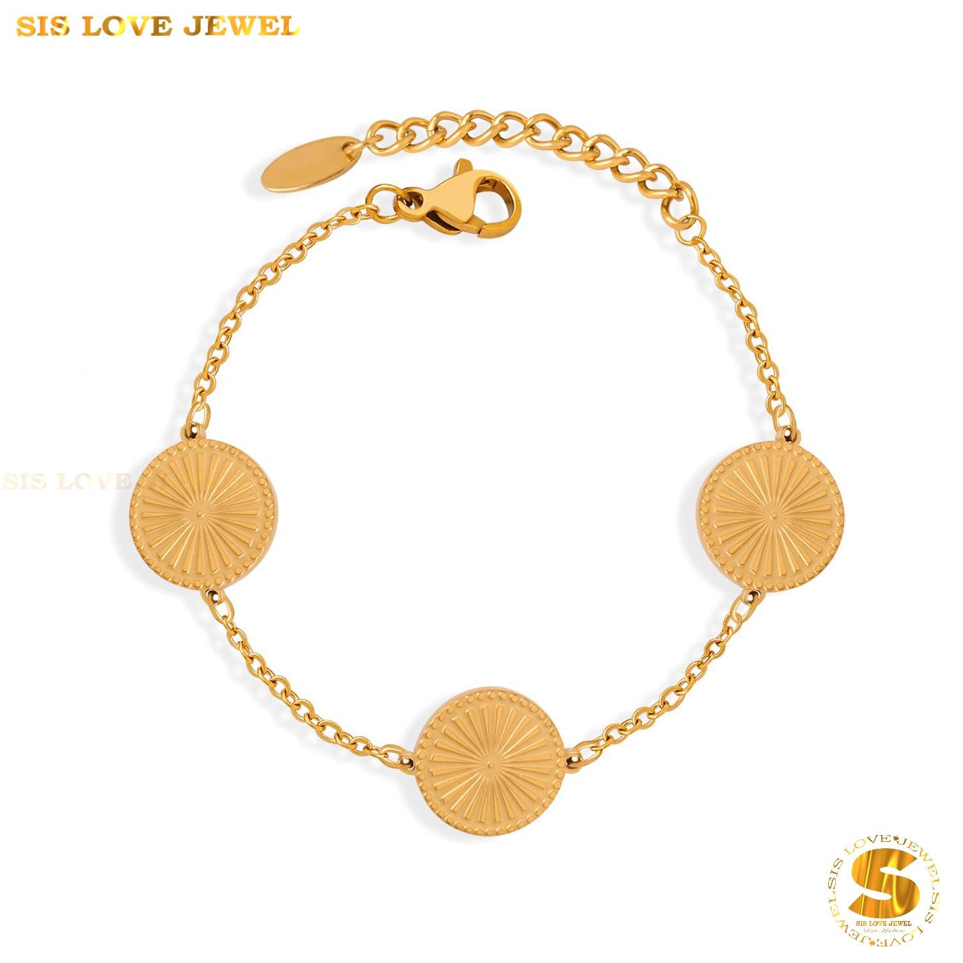 3 Disc Charm Bracelet B135