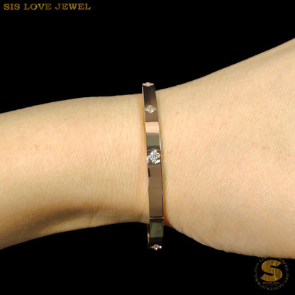 Starlight Zirconia Rose Gold Bangle H102 Rose Gold