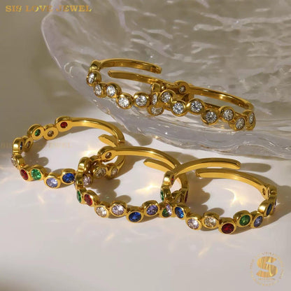 Chic Zircon Open Ring R140