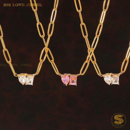 Luminous Love Paperclip Chain Necklace N143