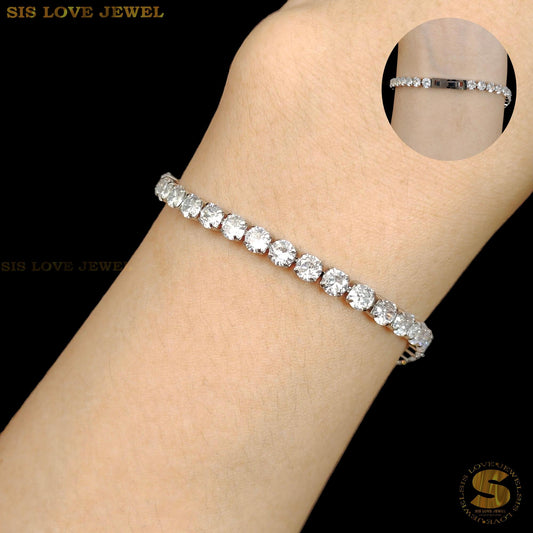 Silver Color Cubic Zirconia Tennis Bracelet B042