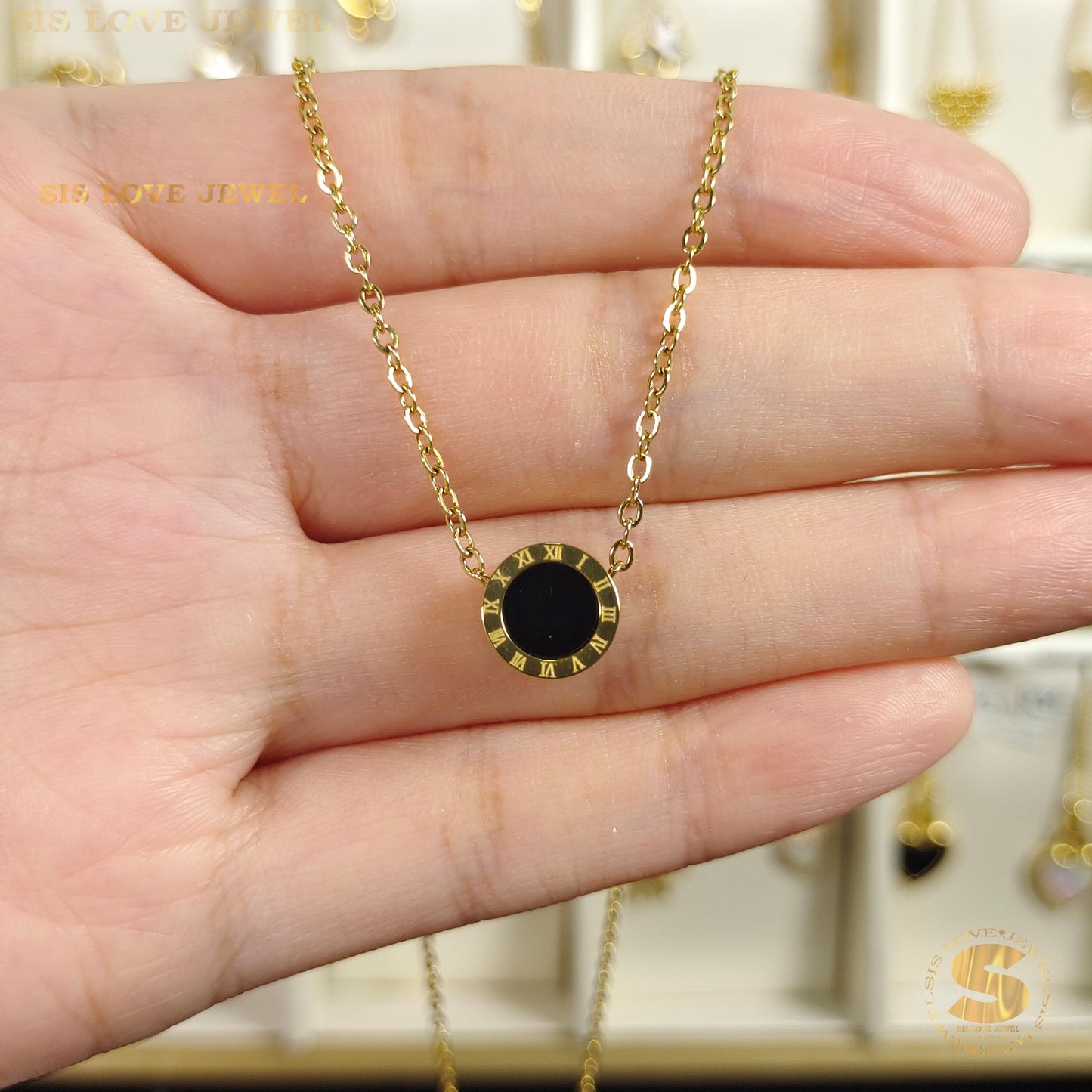 Roman Number Pendant Necklace N045