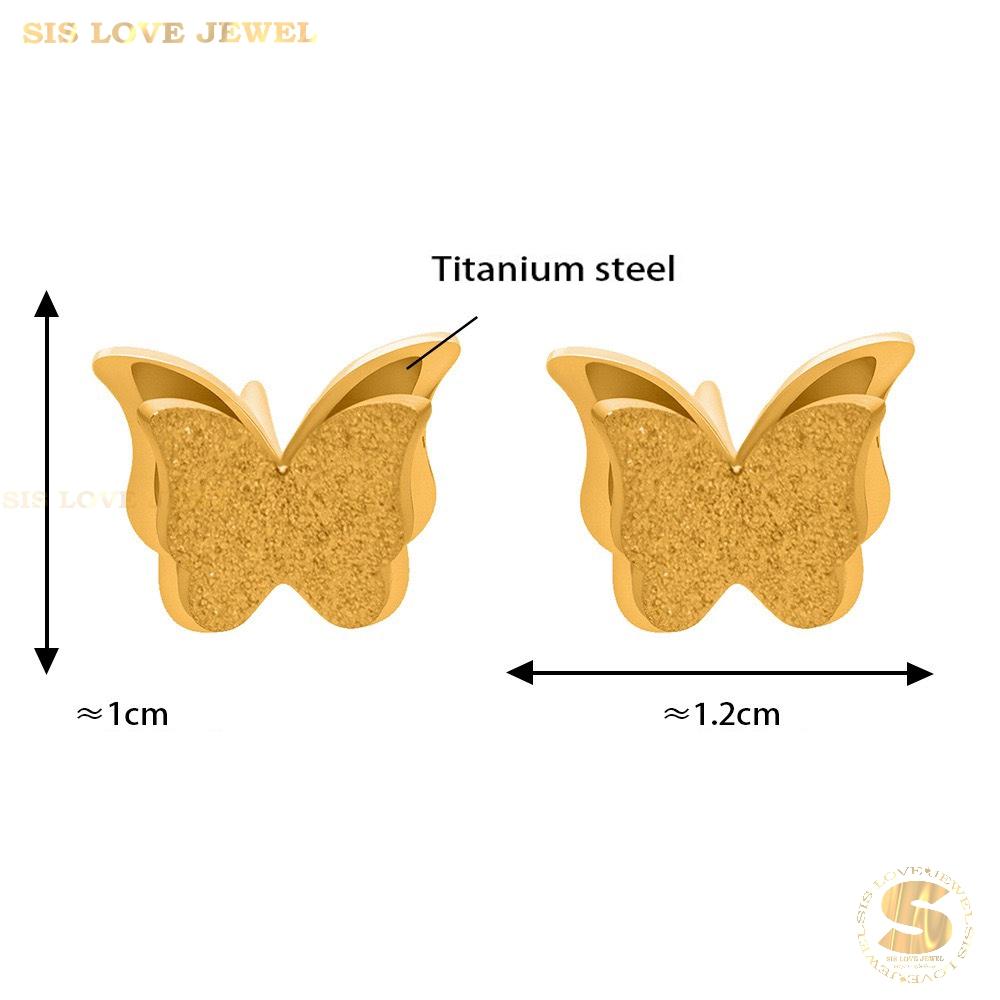 3d Gold Plated Butterfly Studs S018