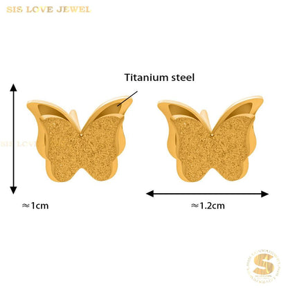3d Gold Plated Butterfly Studs S018