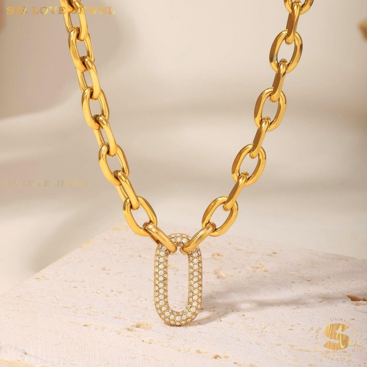 Zirconia Chain Necklace and Bracelet Set