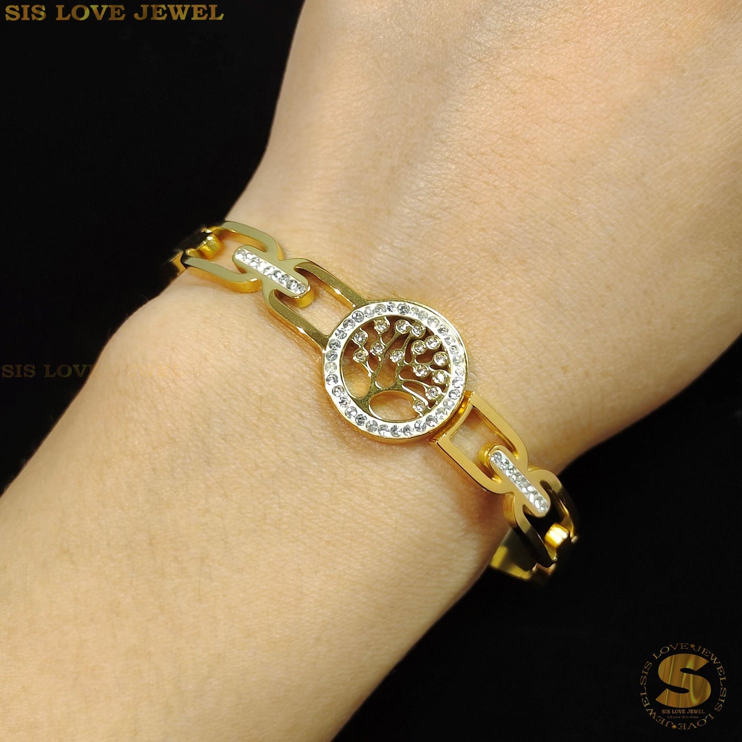 Lucky Golden Money-Tree Bangle H125