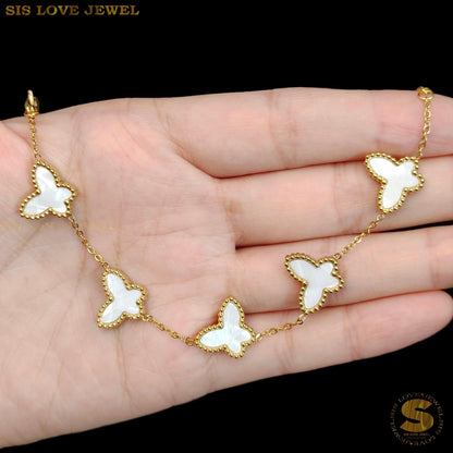 Double Sides White Shell Butterfly Bracelet B159