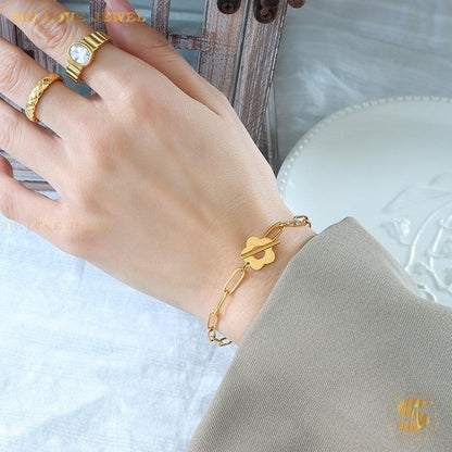 Paperclip Flower Bracelet B106