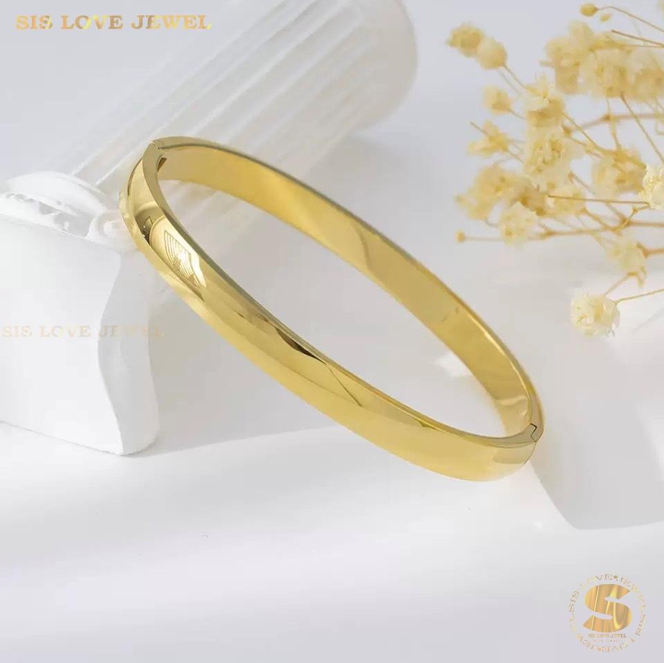 Classic Plain Gold Bangle H178