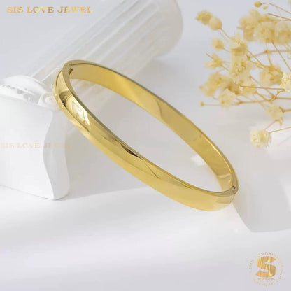 Classic Plain Gold Bangle H178