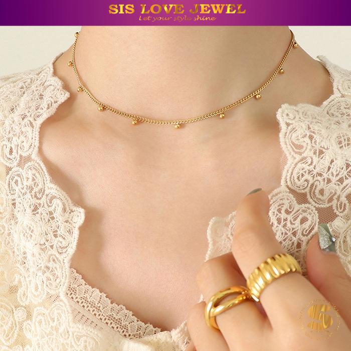 Simple Beads & Boba Necklace N015