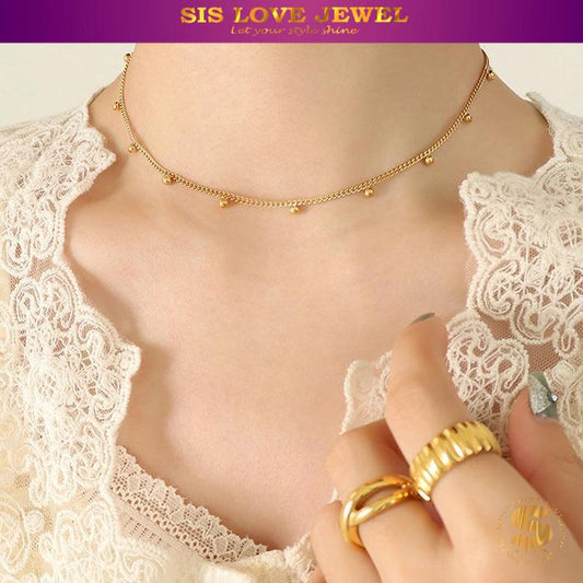 Simple Beads & Boba Necklace N015