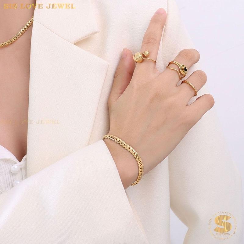 Minimalist Gold Plated Chain Bracelet B109