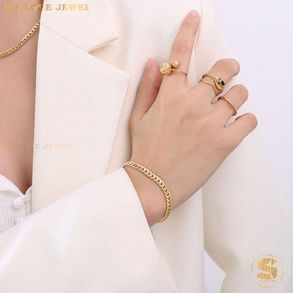 Minimalist Gold Plated Chain Bracelet B109