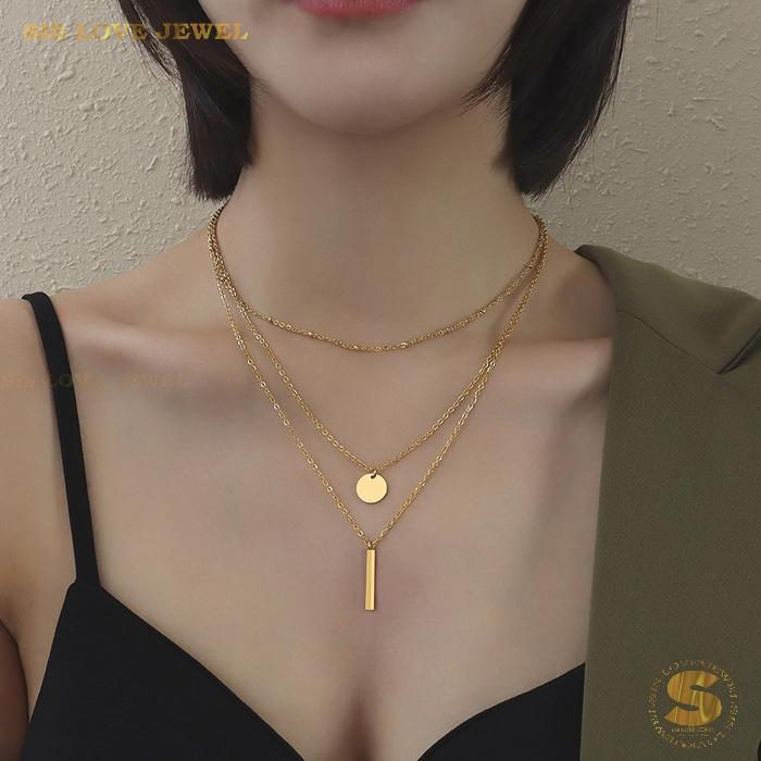 3-Layer Gold Plated Necklace N056