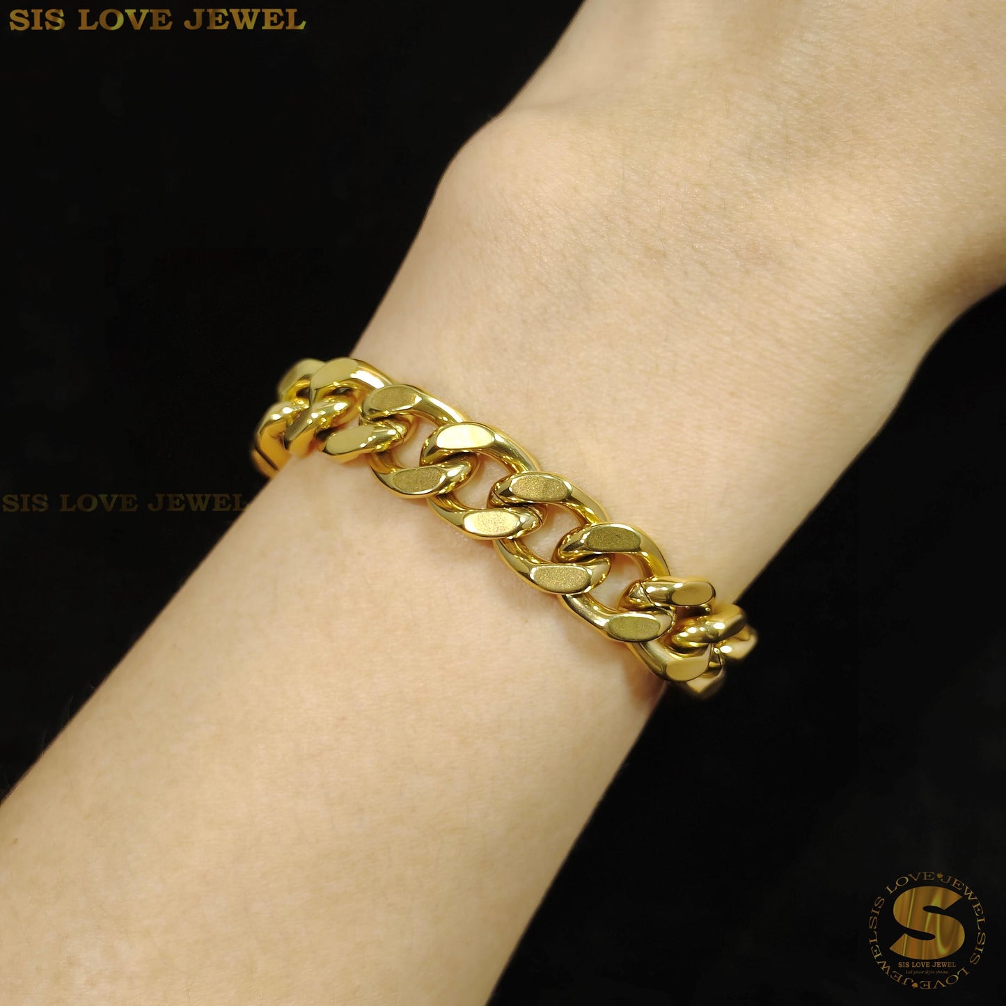 Thick Cuban Link Chain Bracelet B121