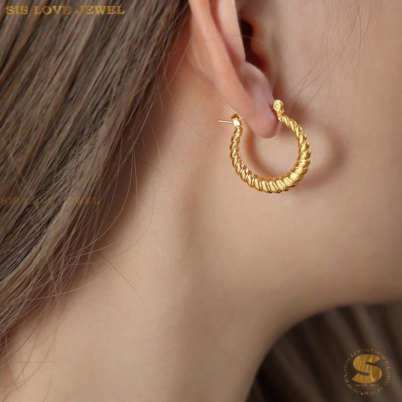 Twisted Rope Hoop Earrings S013