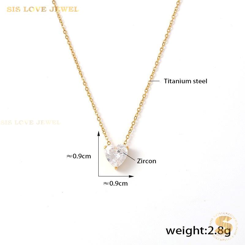 Love Pendant Cubic Zirconia Necklace N124