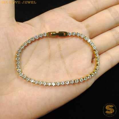 Cubic Zirconia Tennis Thin Bracelet B148