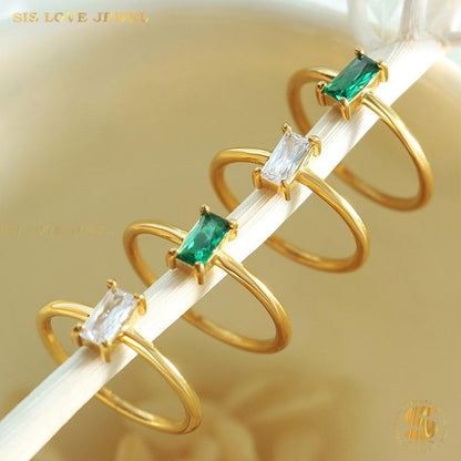 Square Cubic Zirconia Ring R101