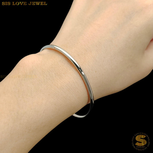 Silver Color Simple Round Bangle H001