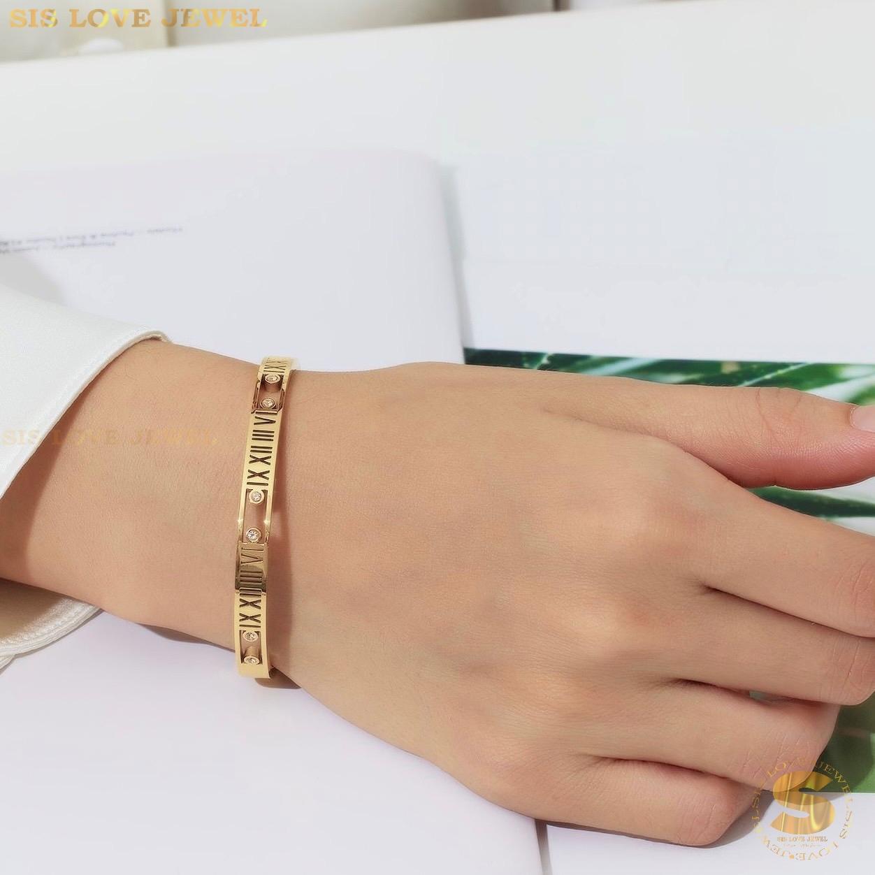 Roman Oval Bangle H041 Gold