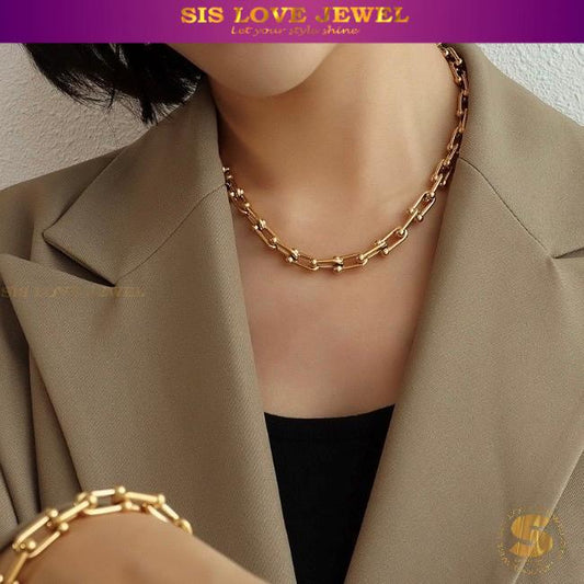 Timeless Fusion Hardware Necklace & Bracelet Set