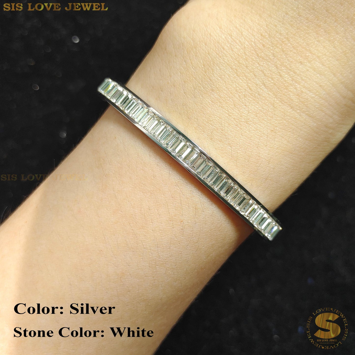 Half Row Zirconia Bangle H034
