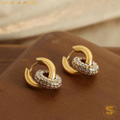 Sparkling Crystal Hoop Earrings S021